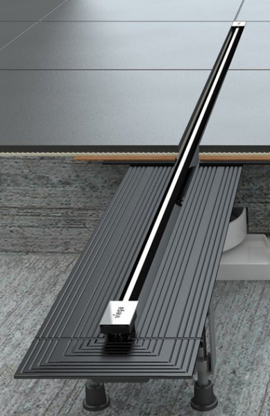 704353 Advantix Vario Set душевой лоток 300-1200мм, высота 95–165мм, с дизайн-вставкой, заглушками, опорами, сифоном, матовый хром, модель 4965.20. Фото 5