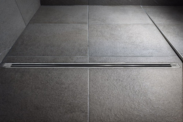 704353 Advantix Vario Set душевой лоток 300-1200мм, высота 95–165мм, с дизайн-вставкой, заглушками, опорами, сифоном, матовый хром, модель 4965.20. Фото 7