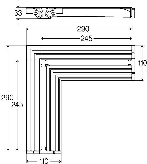 708924 Advantix Vario Угловой соединительный элемент 90° 290 x 290 мм, модель 4965.14. Фото 2