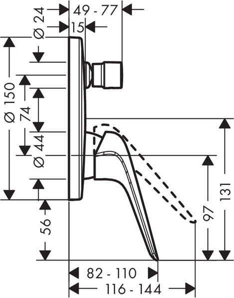 71045000S Set HG Novus смеситель для ванны (71045000+01800180). Фото 6