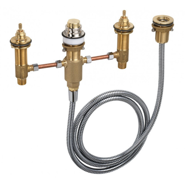 71459670S Set HG Vernis Shape смеситель на край ванны на 4 отверстия (71459670+13244180), матовый черный. Фото 2