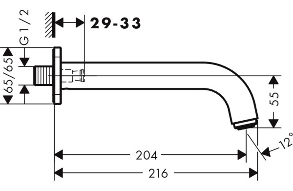 71460000 HG Vernis Shape излив для ванны. Фото 2