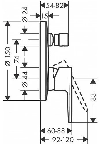 71466000S Set HG Vernis Blend смеситель для ванны (71466000+01800180). Фото 4