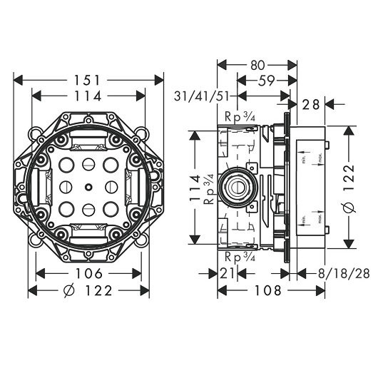 71468000S Set HG Vernis Shape смеситель для ванны (71468000+01800180). Фото 5
