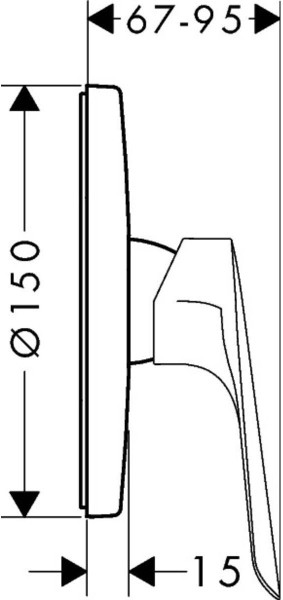 71608000 HG Logis E смеситель для душа (внешняя и скрытая часть). Фото 2