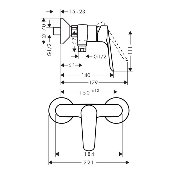 71610000 HG Logis E смеситель для душа. Фото 2