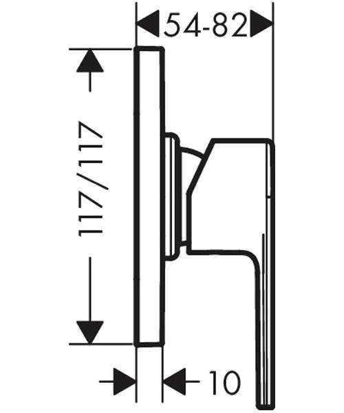 71658670S Set HG Vernis Shape смеситель для душа встройка (71658670+13620180), матовый черный. Фото 2