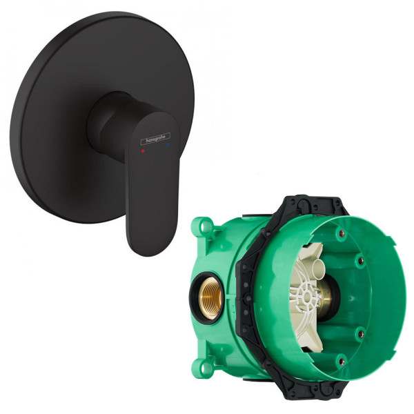 71667670S Set HG Vernis Blend смеситель для душа встройка (71667670+01800180), матовый черный. Фото 1