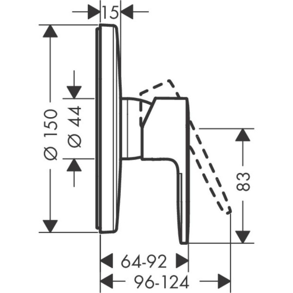 71667670S Set HG Vernis Blend смеситель для душа встройка (71667670+01800180), матовый черный. Фото 2