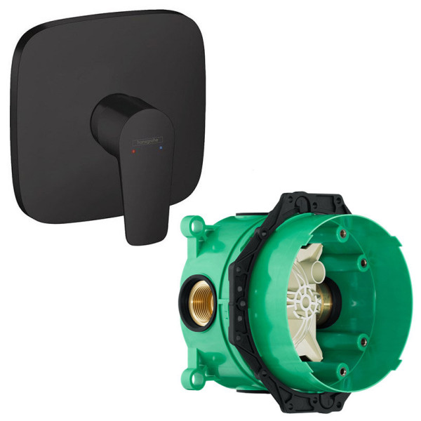 71765670S Set HG Talis E смеситель для душа встройка (71765670+01800180), матовый черный. Фото 1