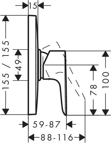 71768000S Set HG Talis E Highflow смеситель для душа встройка (71768000+01800180). Фото 3