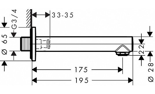 72410000 HG Talis S излив для ванны. Фото 3