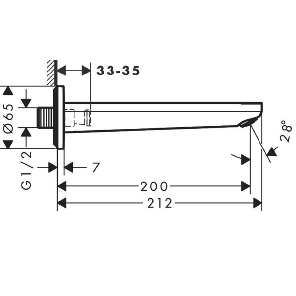 72430000 HG Rebris S излив для ванны. Фото 2
