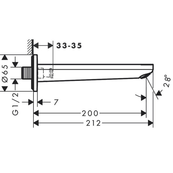 72431670 HG Rebris E излив для ванны, матовый черный. Фото 2