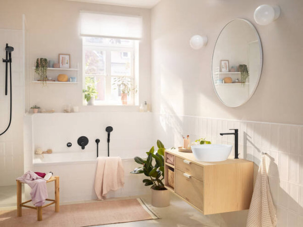 72466670 HG Rebris S смеситель для ванны (внешняя часть), матовый черный. Фото 4