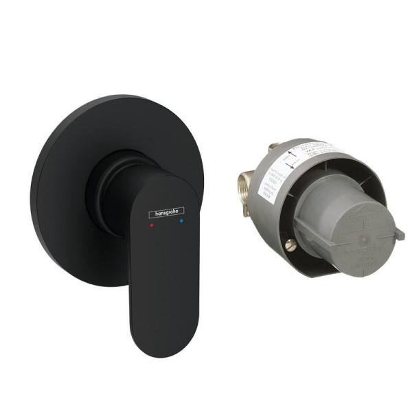 72648670 HG Rebris S смеситель для душа (внешняя и скрытая часть), матовый черный. Фото 1