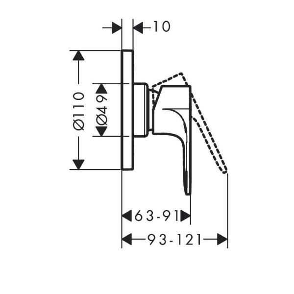 72659000S Set HG Rebris E смеситель для душа встройка (72659000+13620180). Фото 3