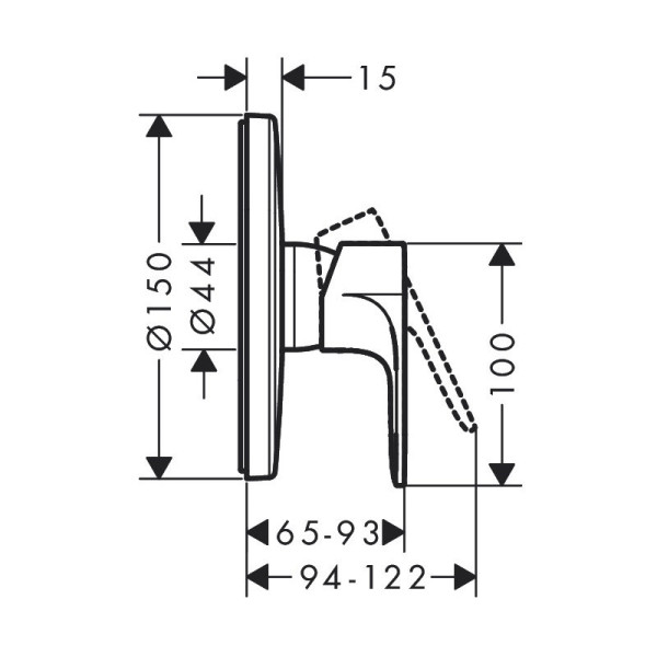 72667000S Set HG Rebris S смеситель для душа встройка (72667000+01800180). Фото 2