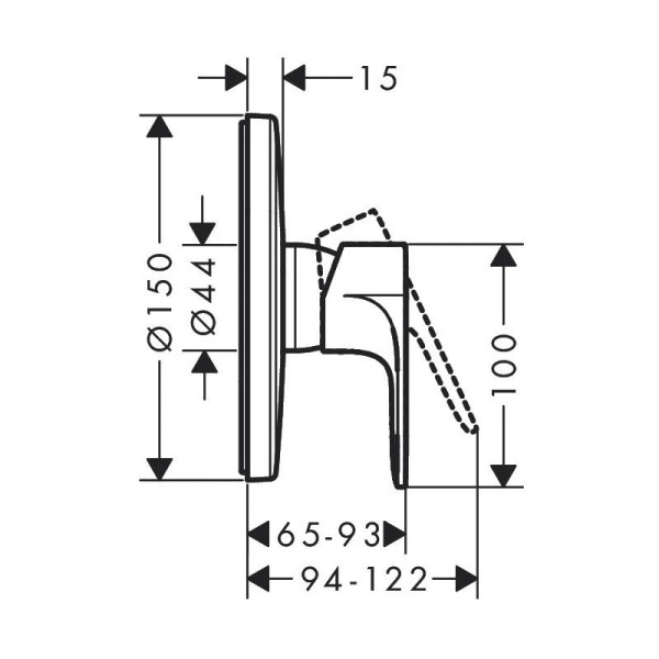72667670S Set HG Rebris S смеситель для душа (72667670+01800180), матовый черный. Фото 4