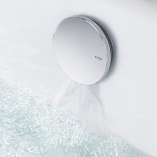 727741 Multiplex Trio Visign MT5 Слив-перелив с наливом, плоская конструкция (для установки требуется 33 мм), хром, модель 6161.60. Фото 3