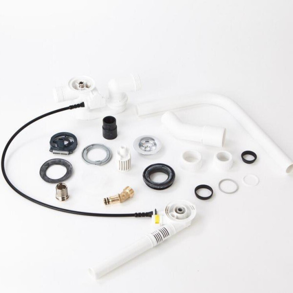 727970 Multiplex Trio Слив-перелив с наливом для ванн c центр. сливом, наполнение через перелив 725*40/50, хром, плоская конструкция, модель 6161.62. Фото 3