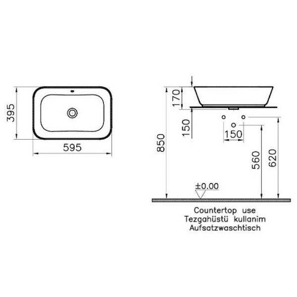 7425B003-0012 Geo Раковина-чаша 60 см, цвет белый. Фото 2