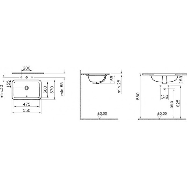 7475B003-0618 S20 раковина встраиваемая снизу 48 см, цвет белый. Фото 2