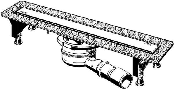 753184 Advantix Basic Set душевой лоток (нерж.сталь) 1000 мм в комп. с сифоном 0.5 л/сек, ножками, дизайн решеткой ER10 (глянцевая); модель 4983.10. Фото 2