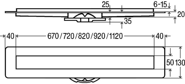 753184 Advantix Basic Set душевой лоток (нерж.сталь) 1000 мм в комп. с сифоном 0.5 л/сек, ножками, дизайн решеткой ER10 (глянцевая); модель 4983.10. Фото 3