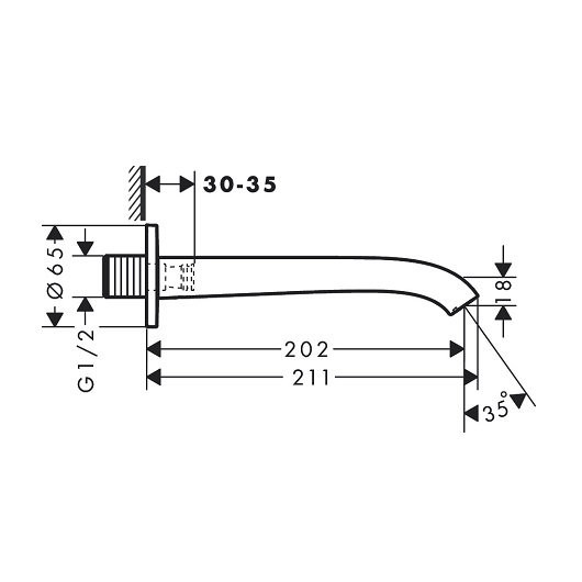 75410000 HG Vivenis излив на ванну. Фото 2