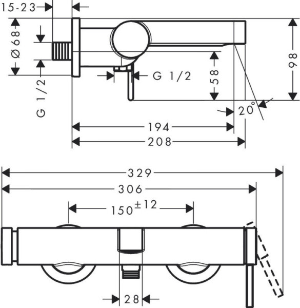 76420000 HG Finoris смеситель для ванны. Фото 2