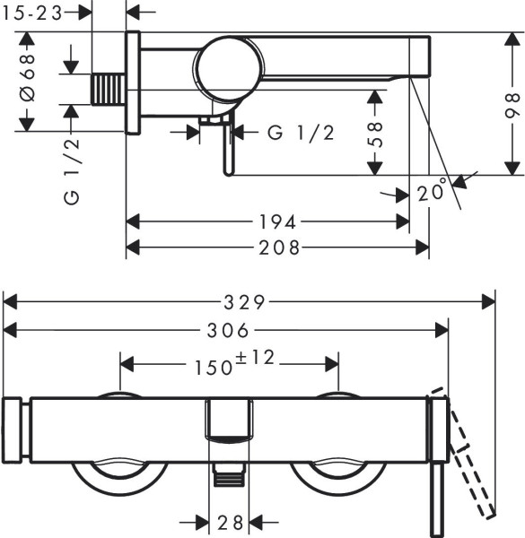 76420700 HG Finoris смеситель для ванны,матовый белый. Фото 2