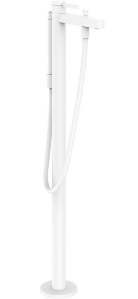 76445700S Set HG Finoris напольный смеситель для ванны (76445700+10452180), матовый белый. Фото 2