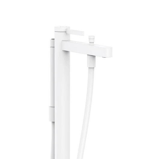 76445700S Set HG Finoris напольный смеситель для ванны (76445700+10452180), матовый белый. Фото 3