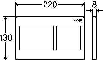 773236 Prevista Панель смыва для унитазов Visign for style 21, пластик, хром, модель 8611.1. Фото 2