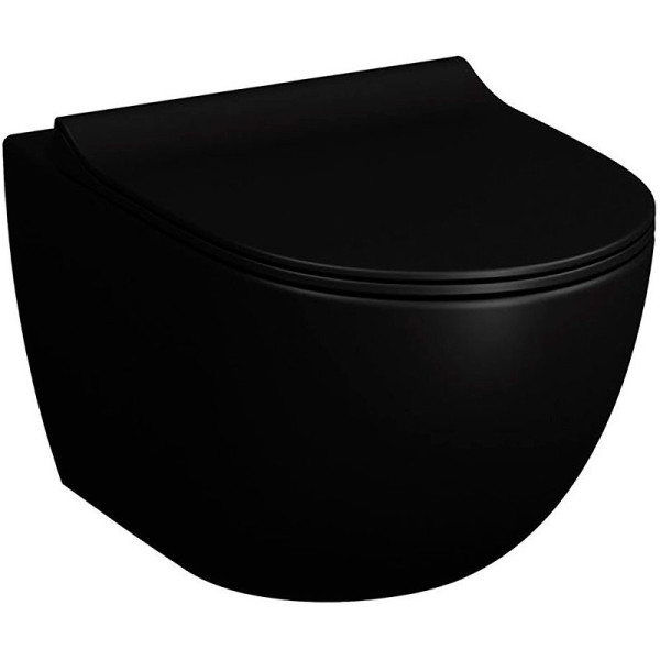 7748B083-0101 Безободковый подвесной унитаз VitrA Sento, цвет Матовый черный (НУЖНА КРЫШКА 120-483-009). Фото 1