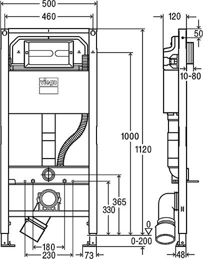792862 Prevista Dry (СЕТ) для подвесного унитаза с возм подкл унитаза-биде 1120 x500 мм+ крепления + панель смыва Visign for Style 23, модель 8522.10. Фото 3