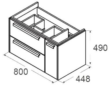 857296444 Lago Модуль для раковины 80 подвесной, светлый дуб. Фото 2