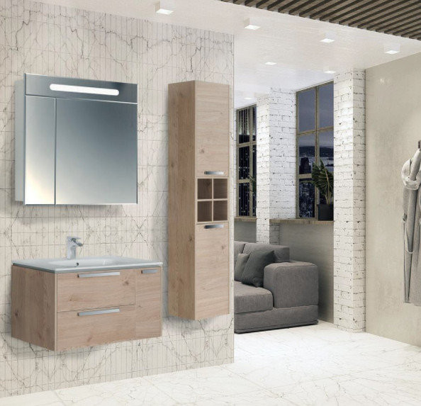 857296444 Lago Модуль для раковины 80 подвесной, светлый дуб. Фото 4