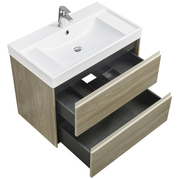 857630511 ONA модуль для раковины 800 мм, 785x450x565 мм, с 2 ящиками, темный вяз. Фото 4