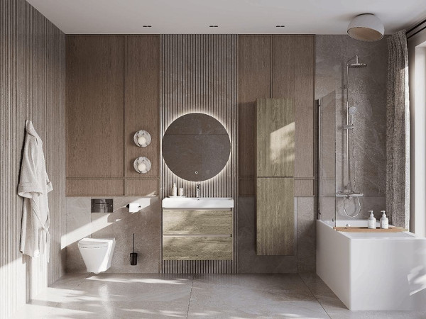 857630511 ONA модуль для раковины 800 мм, 785x450x565 мм, с 2 ящиками, темный вяз. Фото 7