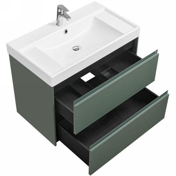 857630513 ONA модуль для раковины 800 мм, 785x450x565 мм, с 2 ящиками, зеленый матовый. Фото 3