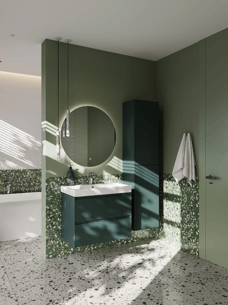 857630513 ONA модуль для раковины 800 мм, 785x450x565 мм, с 2 ящиками, зеленый матовый. Фото 6