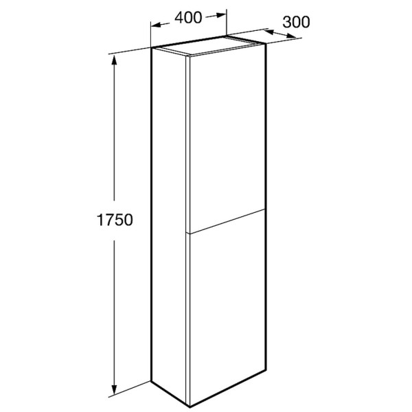 857635510 ONA реверсивная шкаф-колонна 1750 мм, 400x300x1750 мм, бежево-серый матовый. Фото 4