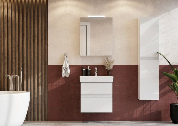 857640501 OLETA модуль для раковины 800, 760х374х548, с 2 ящиками, белый матовый. Фото 7