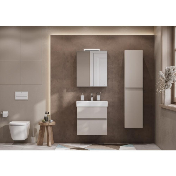 857645515 OLETA зеркальный шкаф левый 600 мм, 600х137х700 мм, c LED-светильником, включение от общего выключателя, капучино. Фото 6