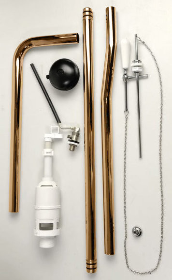 871111+878011+BOBR+MS87NC CLASSIC SET Приставной унитаз со сливом в стену+Бачок верхний+Смывной механизм с высокой трубой БРОНЗА+Сиденье Орех грецкий. Фото 5