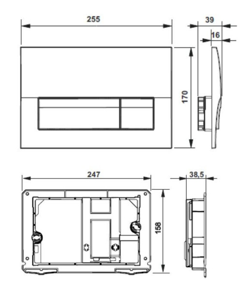 8901130B1 Active панель смыва Pl 32B хром глянец (ПЭК). Фото 2