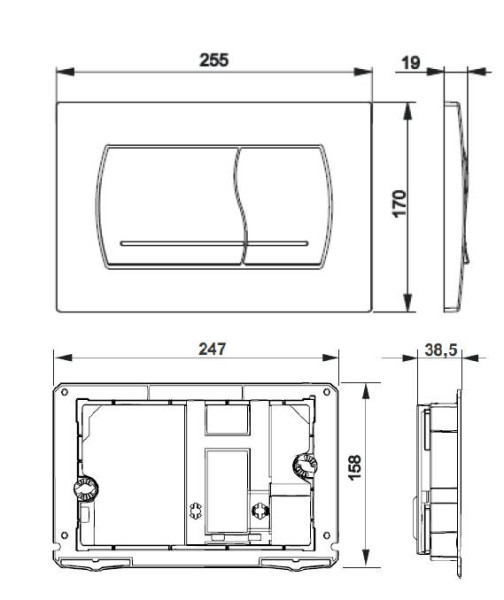 8901150B1 Active панель смыва Pl 52B хром глянец (ПЭК). Фото 2