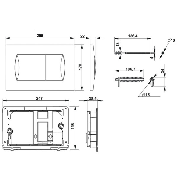 8901160B6 Active панель смыва Pl 62B черный матовый (ПЭК). Фото 2